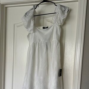 Lulu's White Eyelet Mini Dress
